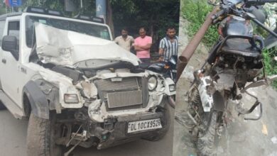 Photo of बेकाबू गाड़ी ने बाइक सवार को रौंदा